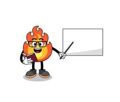 Mascot cartoon of fire teacher vector