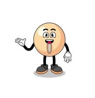 soy bean cartoon with welcome pose vector
