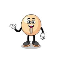 soy bean cartoon with welcome pose vector