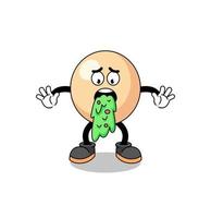 soy bean mascot cartoon vomiting vector