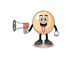 soy bean cartoon illustration holding megaphone vector