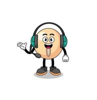 Mascot Illustration of soy bean as a customer services vector