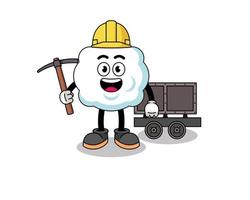 Mascot Illustration of cloud miner vector