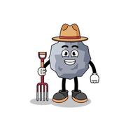 Cartoon mascot of stone farmer vector
