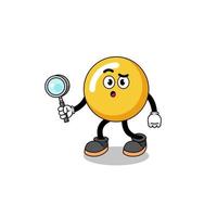 Mascot of egg yolk searching vector