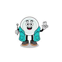 Illustration of plate mascot as a dentist vector
