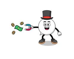 Character Illustration of speech bubble catching money with a magnet vector