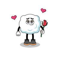 cloud mascot falling in love vector