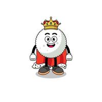 Mascot Illustration of rice ball king vector