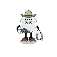 mascota del personaje de la placa como un vaquero vector