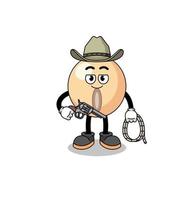 Character mascot of soy bean as a cowboy vector