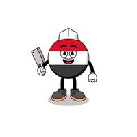 Mascot of yemen flag as a butcher vector