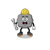 Character Illustration of dark cloud with 404 error vector