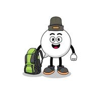 Illustration of speech bubble mascot as a hiker vector