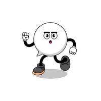 running speech bubble mascot illustration vector