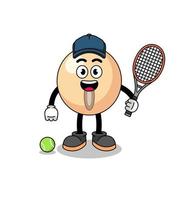 soy bean illustration as a tennis player vector