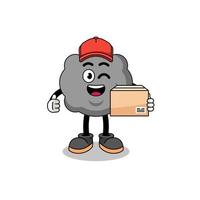 dark cloud mascot cartoon as an courier vector