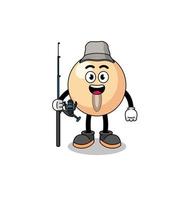 Mascot Illustration of soy bean fisherman vector