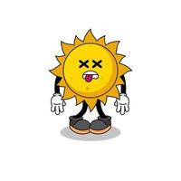 la ilustración de la mascota del sol está muerta vector