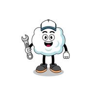 cloud illustration cartoon as a mechanic vector