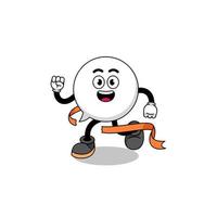 Mascot cartoon of speech bubble running on finish line vector