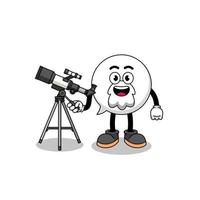 Illustration of speech bubble mascot as an astronomer vector