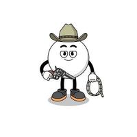 mascota del personaje de la burbuja del habla como un vaquero vector