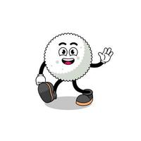 rice ball cartoon walking vector