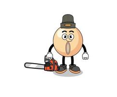 soy bean illustration cartoon as a lumberjack vector