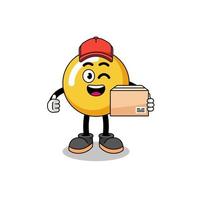 egg yolk mascot cartoon as an courier vector
