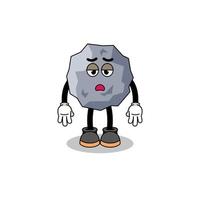 stone cartoon with fatigue gesture vector