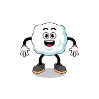 cloud cartoon with surprised gesture vector