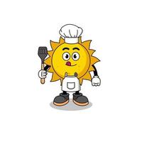 Mascot Illustration of sun chef vector