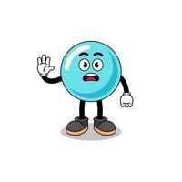 bubble cartoon illustration doing stop hand vector