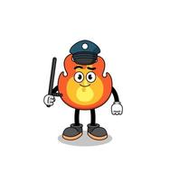 Cartoon Illustration of fire police vector