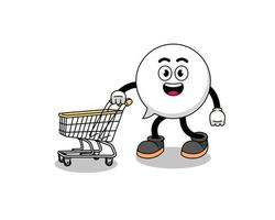 Cartoon of speech bubble holding a shopping trolley vector