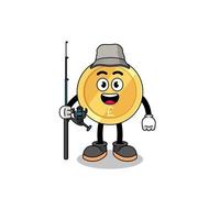 Mascot Illustration of pound sterling fisherman vector