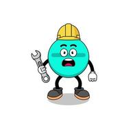 Character Illustration of medicine tablet with 404 error vector