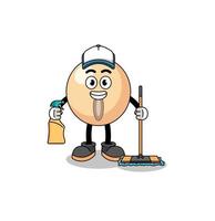 Character mascot of soy bean as a cleaning services vector