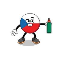 czech republic illustration cartoon holding mosquito repellent vector