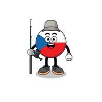 ilustración de la mascota del pescador de la república checa vector