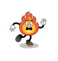 slipping fire mascot illustration vector