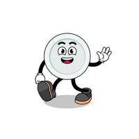 plate cartoon walking vector