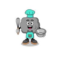 Illustration of dark cloud as a bakery chef vector