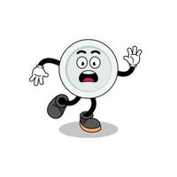 slipping plate mascot illustration vector