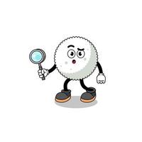 Mascot of rice ball searching vector