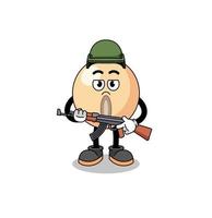 Cartoon of soy bean soldier vector