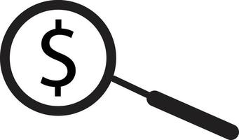 Search dollar money icon. search money sign. vector