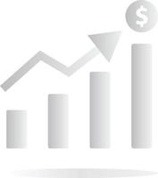 chart growing bar icon. bar chart symbol. gray business graph sign. vector