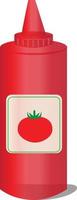 botellas de salsa de tomate aislado sobre fondo blanco. diseño plano vector